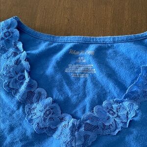 White Stag Royal Blue Top with Lace Detail